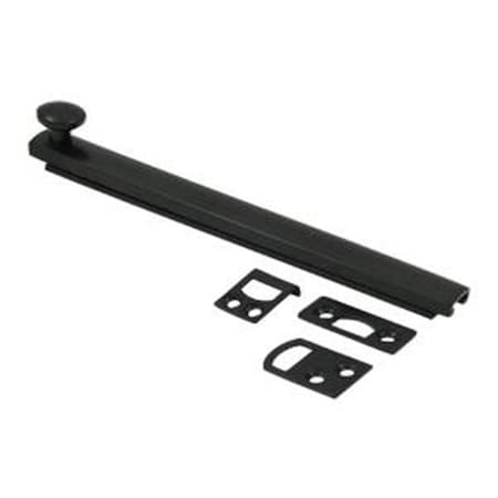 Dendesigns 6 in. Heavy Duty Surface Bolt with Concealed Screw; Black - Solid DE829665